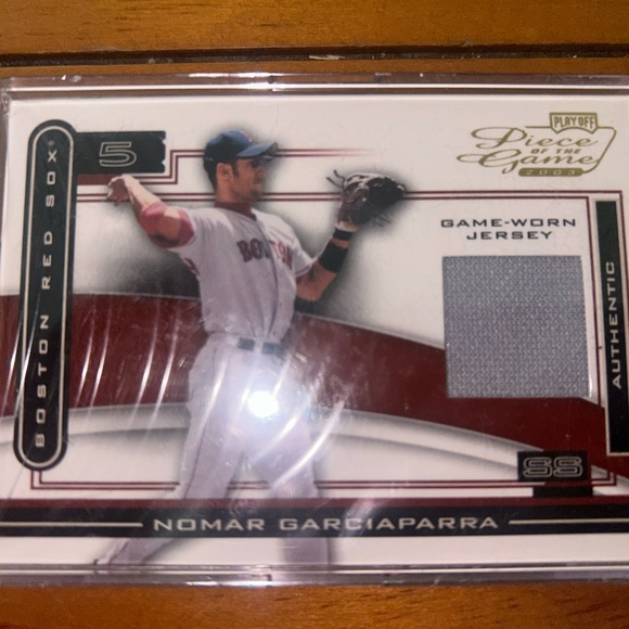 Playoff Nomar Garciaparra Boston Red Sox Baseball Card with Piece of Jersey - Picture 3 of 4